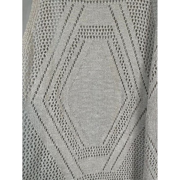 Moral Fiber Sweater Women S Tan Knit Duster Boho Western Neutral Hippie Vest 80s - Picture 4 of 10